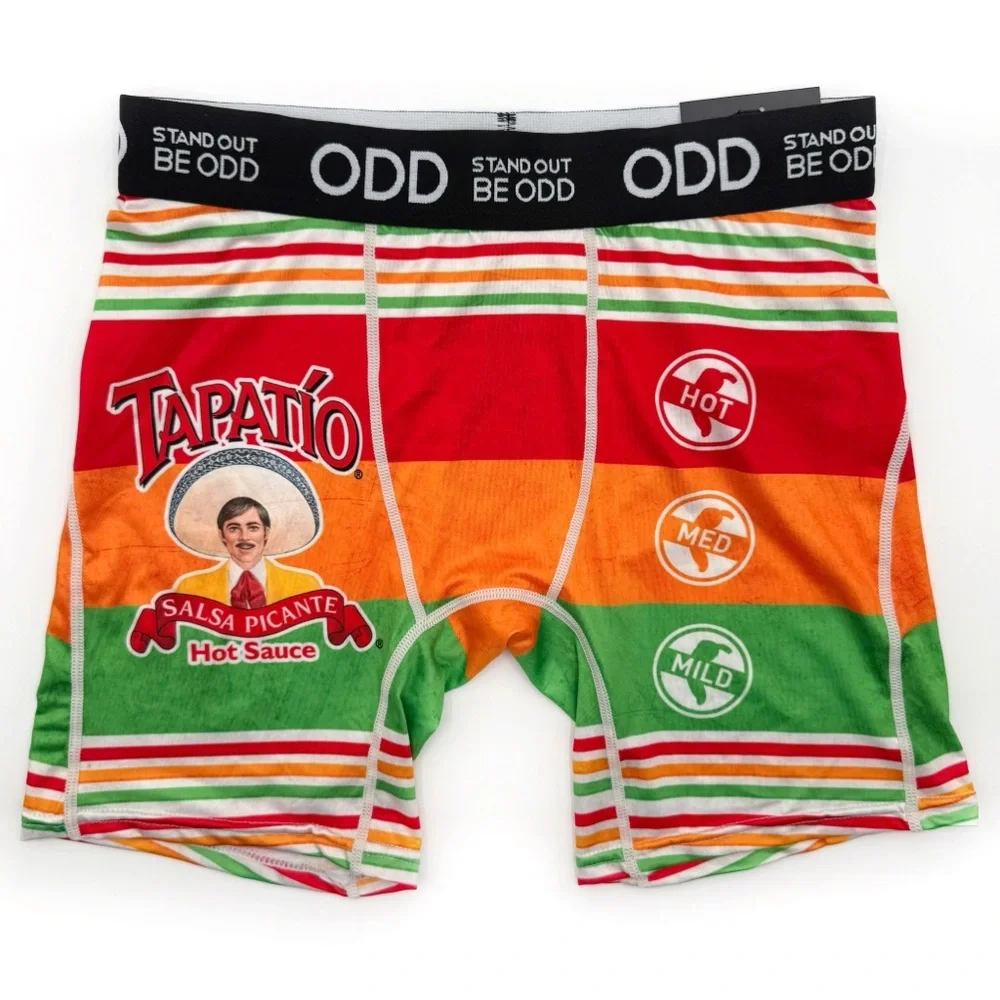 Odd Sox Tapatio Hot Sauce Boxer Briefs Mens Small Underwear Red Orange Green